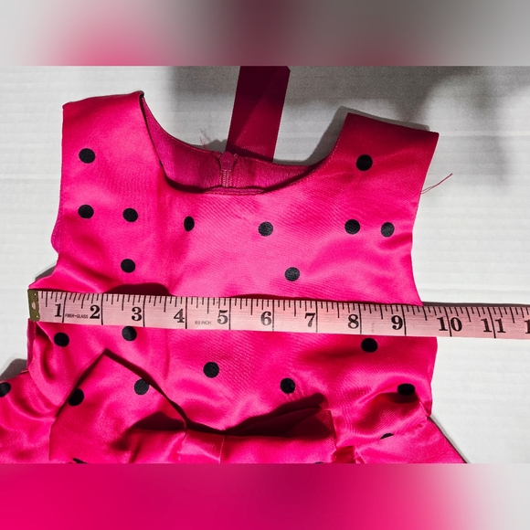 Pink / Black Baby Girl Polka Dots Princess Costume Birthday Fancy Dress up 3T - Picture 11 of 11